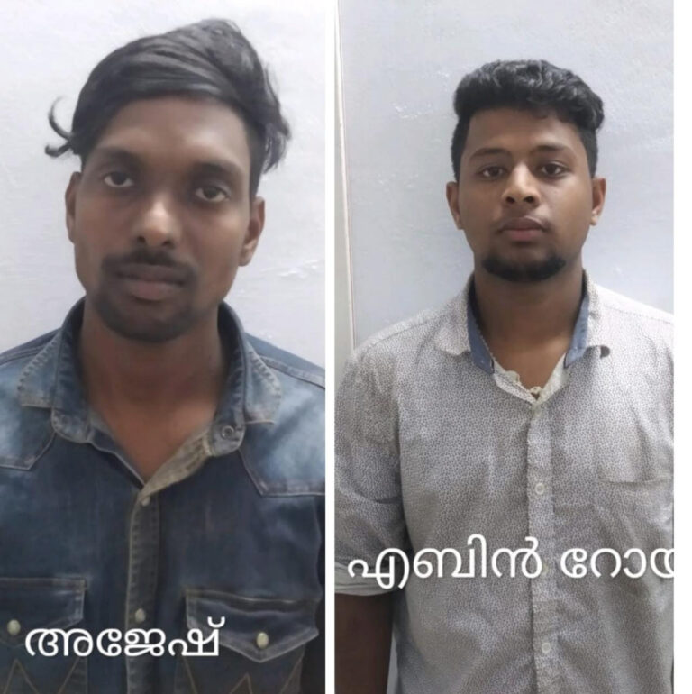 തലയോലപ്പറമ്പിൽ വാഹന പരിശോധനയ്ക്കിടെ കഞ്ചാവ് പിടികൂടി, രണ്ട് യുവാക്കൾ അറസ്റ്റിൽ