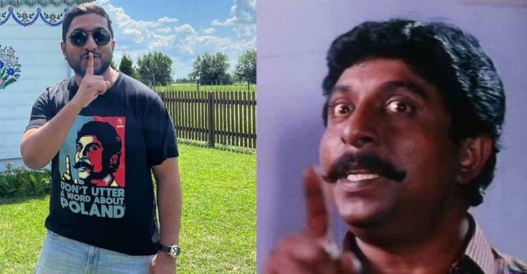 ‘പോളണ്ടിനെ പറ്റി ഒരക്ഷരം മിണ്ടരുത് ’, പോളണ്ടിൽ ചെന്ന് ഹിറ്റ് ഡയലോഗുള്ള ടീഷർട്ടിട്ട് വിനീത്