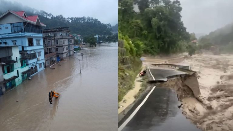 സിക്കിമിൽ മേഘവിസ്ഫോടനം, മിന്നല്‍ പ്രളയം; 23 സൈനികരെ ഒഴുക്കിൽപ്പെട്ട് കാണാതായെന്ന് കരസേന