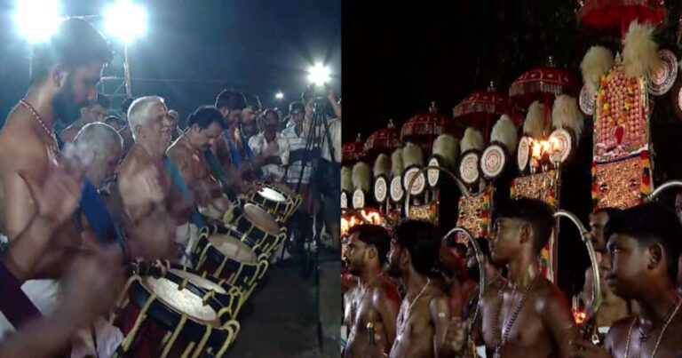 ആന എഴുന്നള്ളിപ്പ് നിയന്ത്രണം; ആറാട്ടുപുഴയിൽ കുട്ടൻ മാരാരുടെ പ്രതിഷേധ പഞ്ചാരിമേളം, ഉത്രാളിക്കാവിലും പ്രതിഷേധം