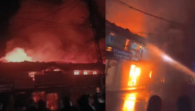 വണ്ടിപ്പെരിയാർ ടൗണിൽ വൻ തീപിടിത്തം; അഞ്ച് കടകൾ കത്തിനശിച്ചു