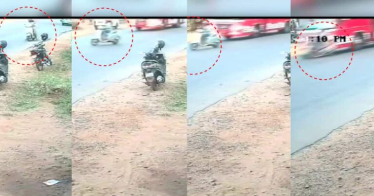 സ്കൂട്ടറിൽ റോഡ് മുറിച്ച് കടക്കുന്നതിനിടെ പിന്നിൽ നിന്നും സ്വകാര്യ ബസ് ഇടിച്ചു; യുവതിക്ക് ഗുരുതര പരിക്ക്