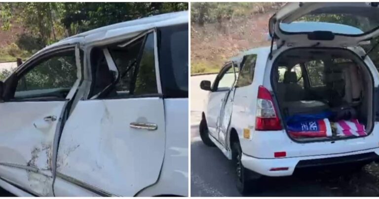 മൂന്നാറിൽ പാഞ്ഞെത്തിയ കാട്ടാന ഓടികൊണ്ടിരുന്ന ഇന്നോവ കാർ ചവിട്ടി മറിച്ചു, കാർ തലകീഴായി മറിഞ്ഞു