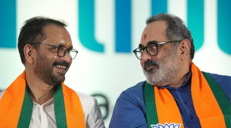 ‘ബിജെപിയുടെ കഴിഞ്ഞ 10 വർഷം വളർച്ചയുടേത്, ഇനി ഭരണത്തിന്റേത്, ആ ഭാഗ്യം രാജീവ് ചന്ദ്രശേഖറിന്’ കെ. സുരേന്ദ്രൻ്റെ ആശംസ