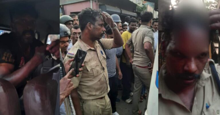 പൊലീസുകാരെ കണ്ട് ഓടിരക്ഷപ്പെടുന്നതിനിടെ ഇറച്ചി കടയിൽ കയറിയ യുവാവ് കത്തിയെടുത്ത് കുത്തി; പിടികൂടാനെത്തിയ പൊലീസുകാർക്ക് പരിക്ക്