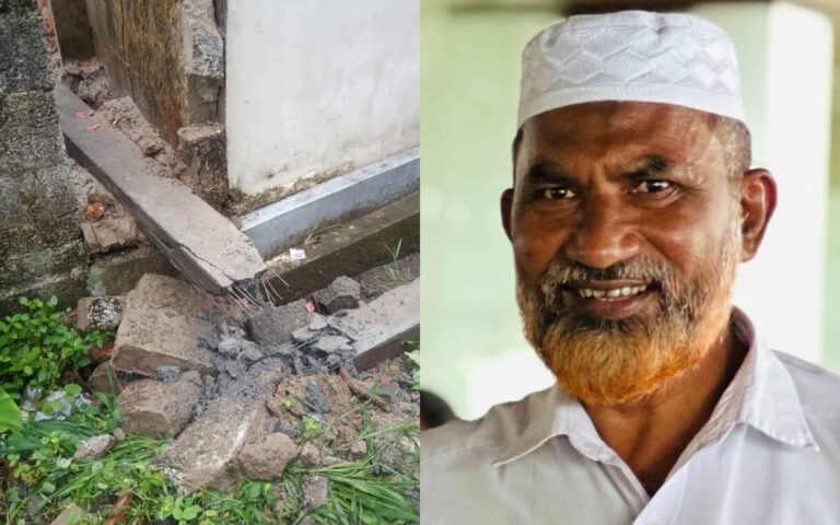 പോസ്റ്റൊടിഞ്ഞുവീണ് ഉസ്താദിന് ദാരുണാന്ത്യം, മേൽശാന്തിക്ക് പരിക്ക്; അപകടം സെന്റ്മേരീസ് പള്ളിക്ക് സമീപം