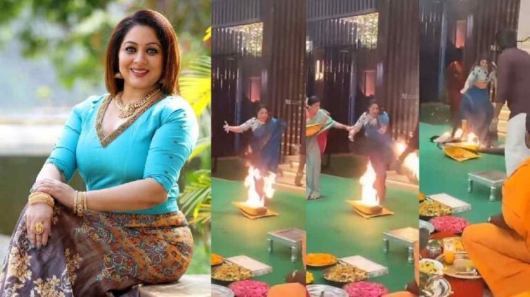 ഷൂട്ടിങ്ങിനിടെ ഹോമകുണ്ഡത്തിൽ നിന്ന് തീ ആളിക്കത്തി; പൊടുന്നനെ സാരിത്തുമ്പിൽ തീപിടിച്ചു; അലറിവിളിച്ച് വസ്ത്രം അഴിച്ചു മാറ്റി നടി, ഞെട്ടിയ്ക്കുന്ന ദൃശൃങ്ങൾ