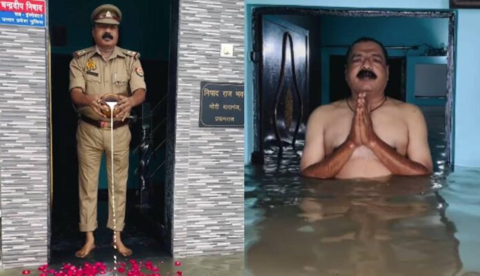 ​'ഗം​ഗാ മാതാവ് വീട്ടിലെത്തി'; പ്രളയജലത്തെ സന്തോഷത്തോടെ സ്വീകരിച്ച് പോലീസ് ഉദ്യോ​ഗസ്ഥൻ, വീഡിയോ വൈറൽ