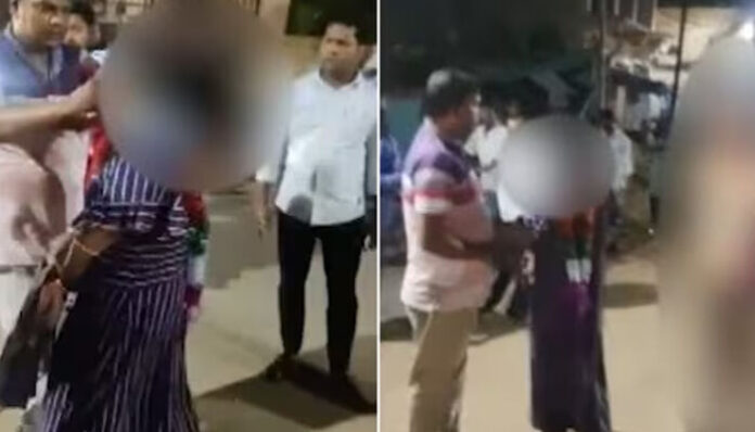 വിവാഹേതര ബന്ധമെന്ന് സംശയം; അധ്യാപികയേയും ആണ്‍സുഹൃത്തായ വിദ്യാര്‍ഥി നേതാവിനേയും തെരുവിലൂടെ വലിച്ചിഴച്ച് ഭര്‍ത്താവ്