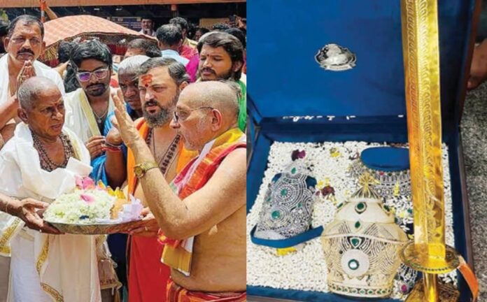 കൊല്ലൂർ ക്ഷേത്രത്തിലേക്ക് എട്ടുകോടി രൂപയുടെ സ്വര്‍ണാഭരണം സമര്‍പ്പിച്ച് സംഗീത സംവിധായകന്‍ ഇളയരാജ
