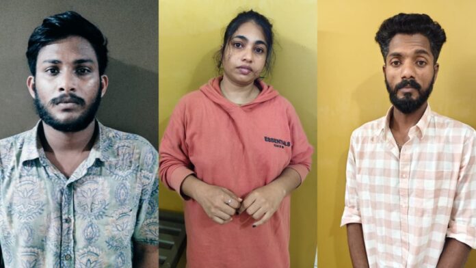 രഹസ്യ വിവരം കിട്ടി പൊലീസ് നേരെ പോയത് ലോഡ്ജിലെ 706-ാം നമ്പർ മുറിയിലേക്ക്; യുവതിയുൾപ്പെടെ 3 യുവാക്കൾ രാസലഹരിയുമായി പിടിയിൽ