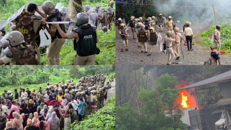താമരശ്ശേരിയിൽ ഫ്രഷ് കട്ട് ഫാക്ടറിക്ക് തീയിട്ടു; വൻ സംഘര്‍ഷം, എസ്‍പി ഉള്‍പ്പെടെ നിരവധി പൊലീസുകാര്‍ക്കും സമരക്കാര്‍ക്കും പരിക്ക്