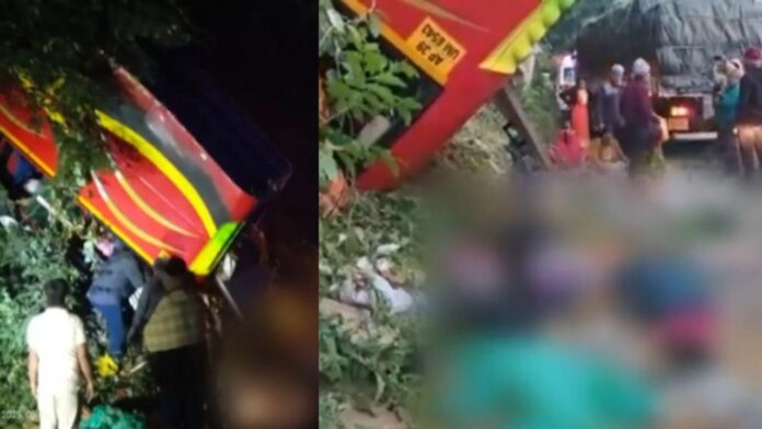 ആന്ധ്രയില്‍ കൊടുംവളവില്‍ ബസ് കൊക്കയിലേക്ക് മറിഞ്ഞു; 9 മരണം