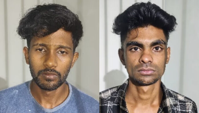 പെട്രോൾ പമ്പ് ഓഫീസിലെ ഗ്ലാസ് ഡോറിന്റെ ലോക്ക് പൊളിച്ച് അകത്തുകയറി; പണവും മൊബൈൽ ഫോണും കവർന്നു; യുവാക്കൾ പിടിയിൽ