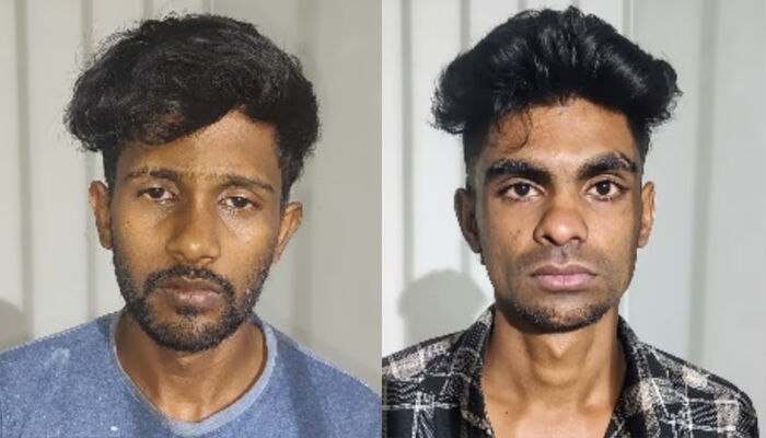 പെട്രോൾ പമ്പ് ഓഫീസിലെ ഗ്ലാസ് ഡോറിന്റെ ലോക്ക് പൊളിച്ച് അകത്തുകയറി; പണവും മൊബൈൽ ഫോണും കവർന്നു; യുവാക്കൾ പിടിയിൽ