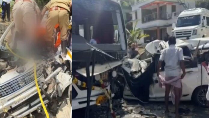 ശബരിമല തീർഥാടകർ സഞ്ചരിച്ചിരുന്ന കാറും മിനിവാനും കൂട്ടിയിടിച്ചു; രണ്ടുമരണം, ആറുപേർക്ക് പരിക്ക്