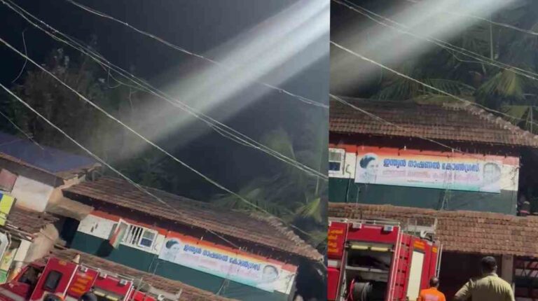 തലശ്ശേരിയിൽ കോൺഗ്രസ് ഓഫീസിന് തീയിട്ടു; ആക്രമണത്തിന് പിന്നിൽ സിപിഎം പ്രവർത്തകരെന്ന് കോൺഗ്രസ്