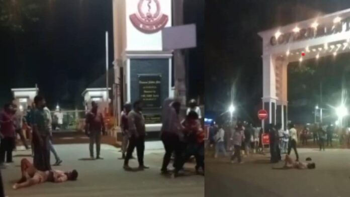 കോട്ടയം മെഡിക്കൽ കോളേജിനു സമീപം യുവാക്കളും ആംബുലൻസ് ഡ്രൈവർമാരും തമ്മിൽ സംഘർഷം