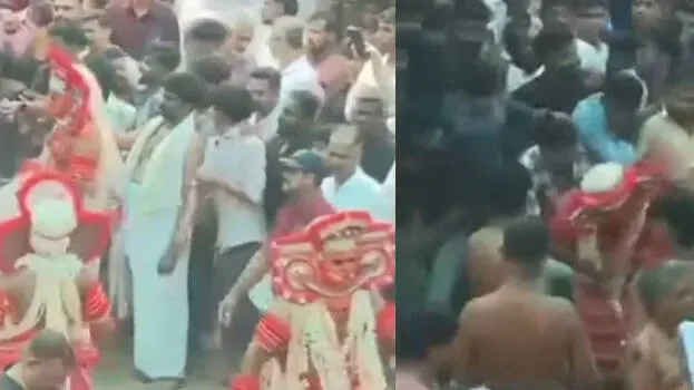 കണ്ണൂരിൽ ഉത്സവത്തിനിടെ കൂട്ടത്തല്ല്;തെയ്യം കെട്ടിനിടെ ചേരി തിരിഞ്ഞ് തമ്മിൽ തല്ലി നാട്ടുകാർ