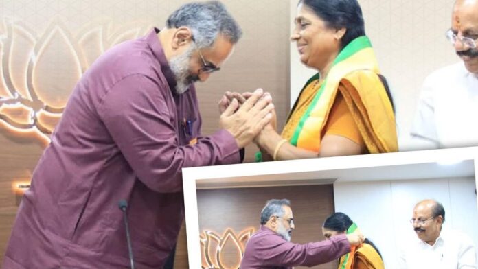 കോൺഗ്രസ് മുൻ നഗരസഭാ ചെയർപേഴ്‌സൺ ബിജെപിയിൽ, സതീശനെതിരെ മത്സരിക്കുമെന്ന് പ്രതികരണം
