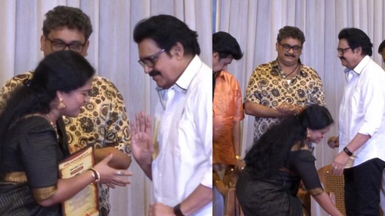 നടി സരിഗയുടെ ഹസ്തദാനം നിരസിച്ചു, കാൽതൊട്ടുവന്ദിച്ചതിൽ എതിർപ്പില്ല; നടൻ ശങ്കറിനെതിരേ വിമർശനം