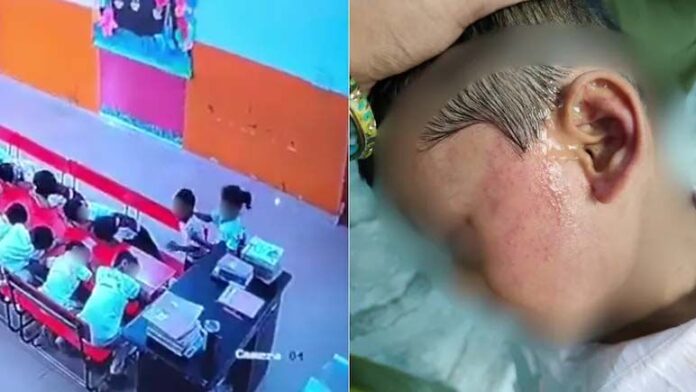 അധ്യാപിക ക്ലാസിലില്ലാതിരുന്ന സമയത്ത് തല താഴ്ത്തിയിരുന്നില്ല; ലഖ്നൗവില്‍ നഴ്സറി വിദ്യാര്‍ത്ഥിയെ ക്ലാസ് മോണിറ്റര്‍ മര്‍ദ്ദിച്ചത് എട്ട് മിനിറ്റോളം