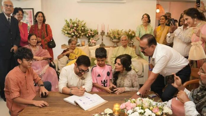 നാല് മക്കളും സാക്ഷിയായി, 150 അതിഥികൾ മാത്രം പങ്കെടുത്ത ചടങ്ങ്; ഗൗരിയെ ജീവിതസഖിയാക്കി ആമിർ